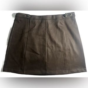 Andrew Marc New York Chocolate Brown Skirt w/ Buttons Women’s Size XL NWT